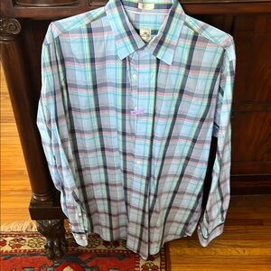Peter Millar Blue and Pink Casual Button Down Shirt